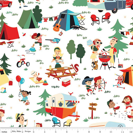 Happy Haven, Main in White, Shawn Wallace, Riley Blake | Half Yard Listing