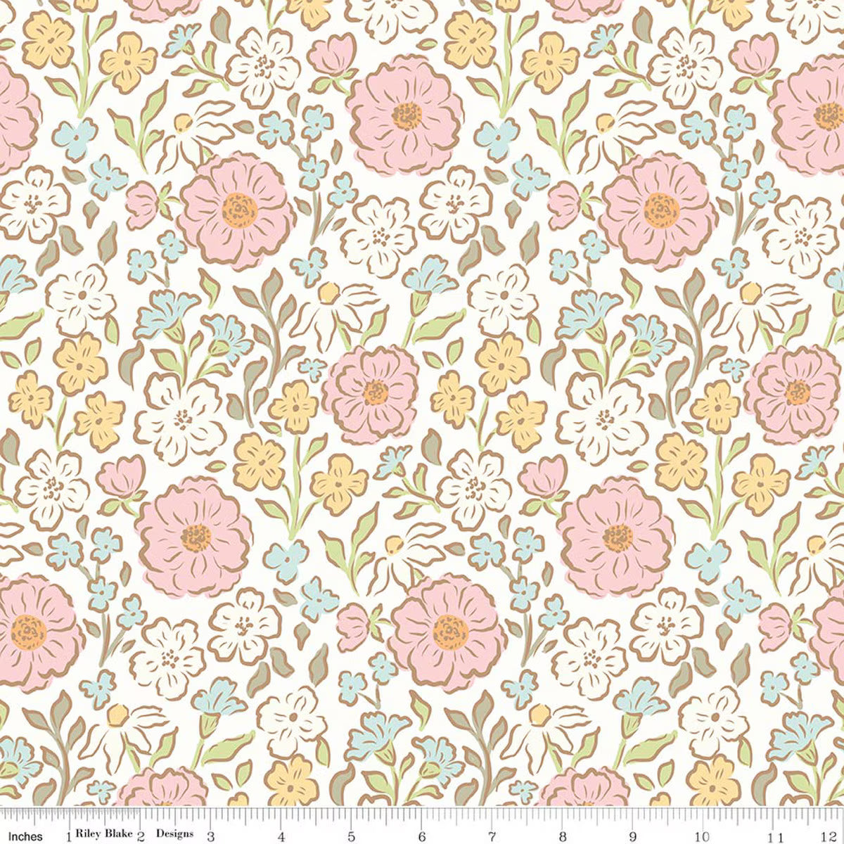 Little Posies, Cloud, Cayla Naylor, Riley Blake | Half Yard Listing
