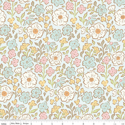 Little Posies, Powder, Cayla Naylor, Riley Blake | Half Yard Listing