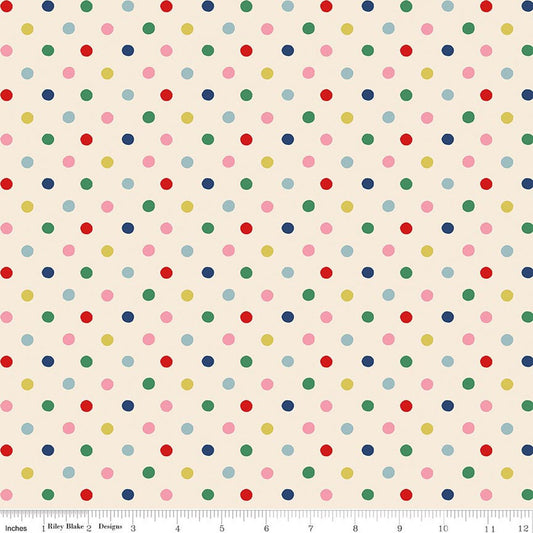 Button Spot Multicolor, Cath Kidston, Riley Blake | Half Yard Listing