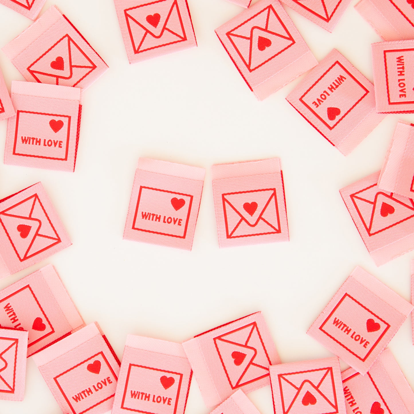 With Love Envelope, Sarah Hearts 8 pc.| Woven Labels