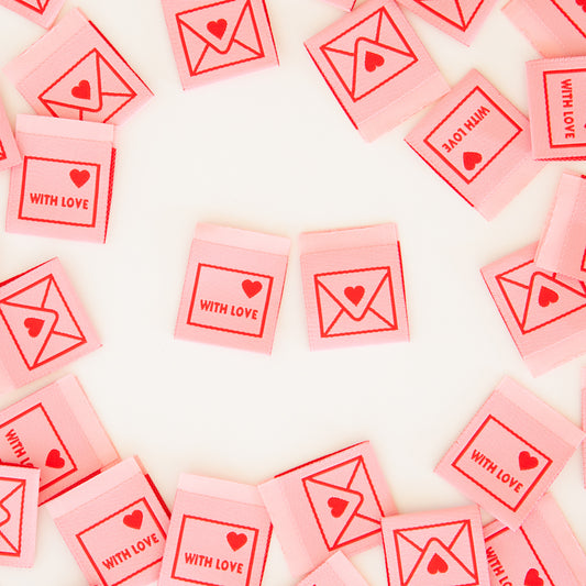 With Love Envelope, Sarah Hearts 8 pc.| Woven Labels