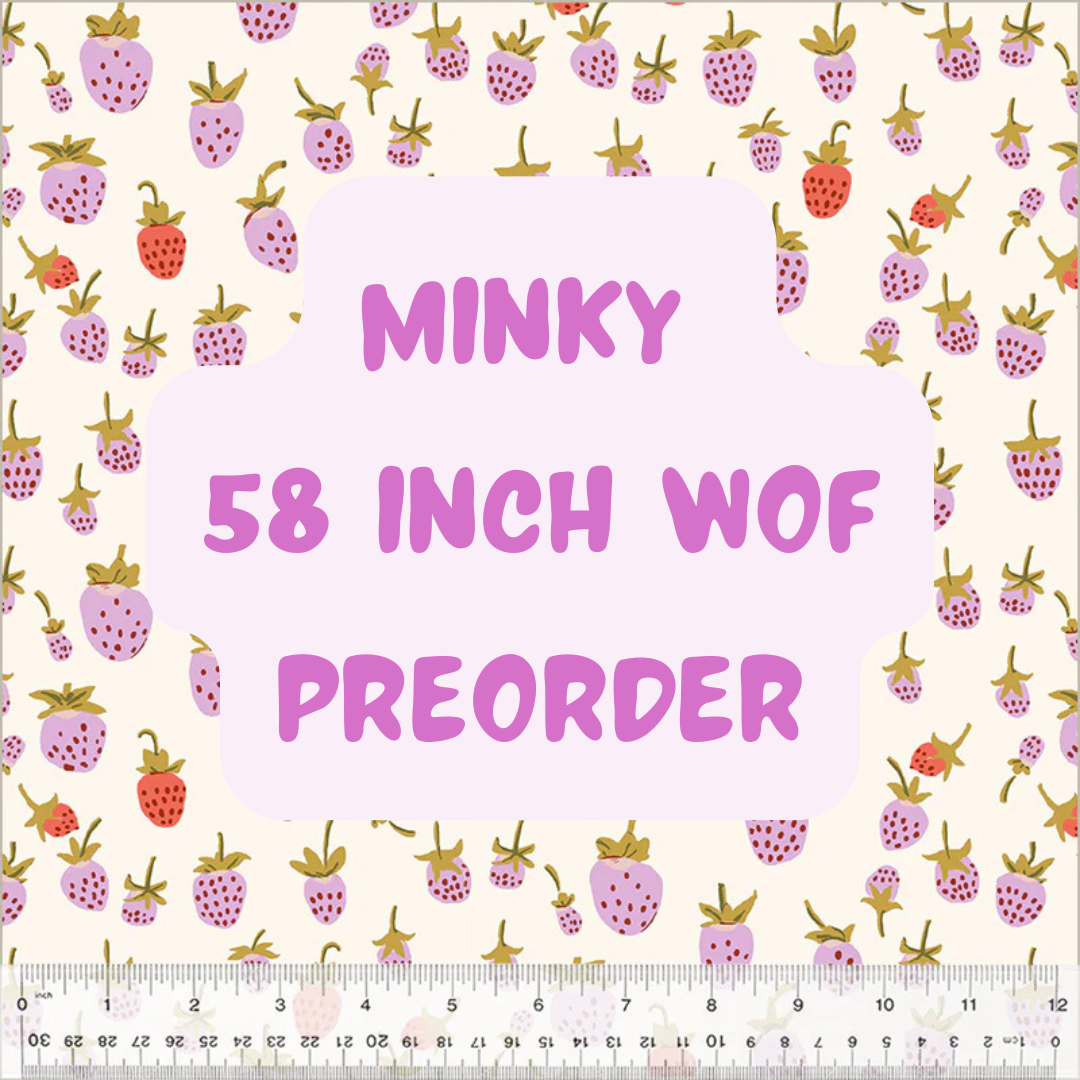PREORDER : Strawberry, Heather Ross, Windham| Minky 58" Fabric, Half Yard Listing