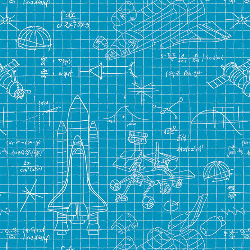 Stellar Engineering in Blue, Rocket Science, AGF | Half Yard Listing