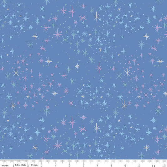 Wishes Magic Periwinkle Sparkle, Wishes, Jill Howarth, Riley Blake| Half Yard Listing