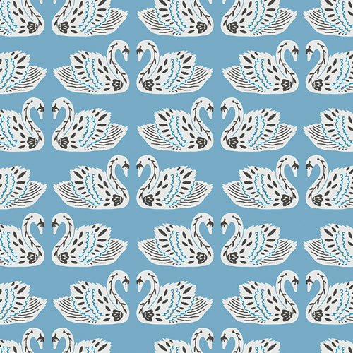 Baltic Swans in Sky, Tallinn, Jessica Swift, AGF | Half Yard Listing