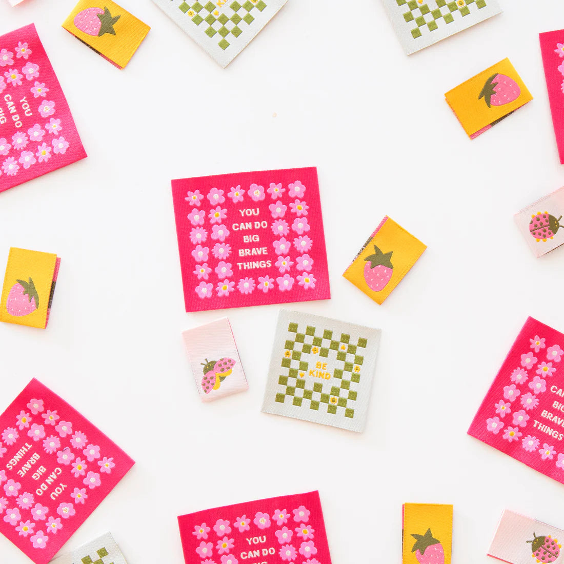 Joyful June , Sarah Hearts 4 pc.| Woven Labels