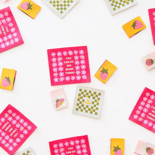 Joyful June , Sarah Hearts 4 pc.| Woven Labels