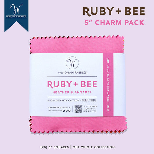 Ruby + Bee Solids, Heather Ross and Annabell Wrigley, Windham |  5" Charm Pack