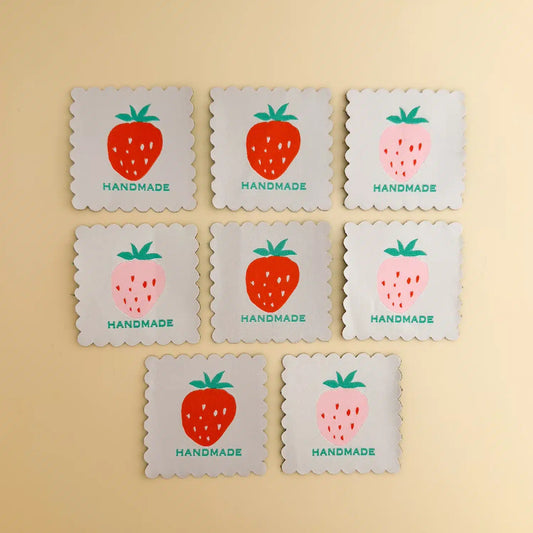 Scalloped Strawberry, Sew In, Woven Labels, Minki Kim, Riley Blake| Notions and Gifts