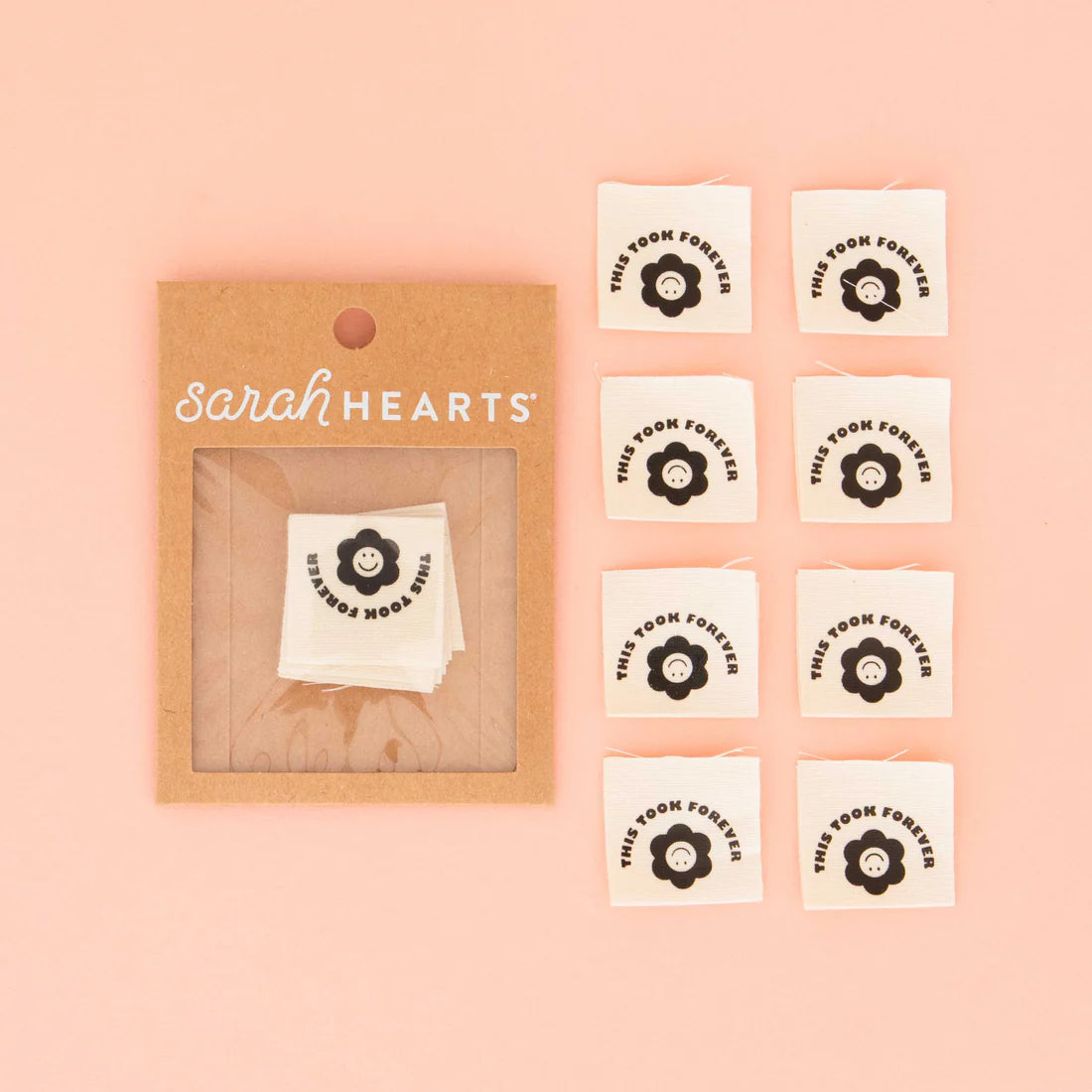 This Took Forever, Organic , Sarah Hearts 8 pc.| Woven Labels